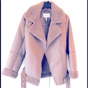 BCGC moto Jacket faux suede & fur 28 inch length size medium